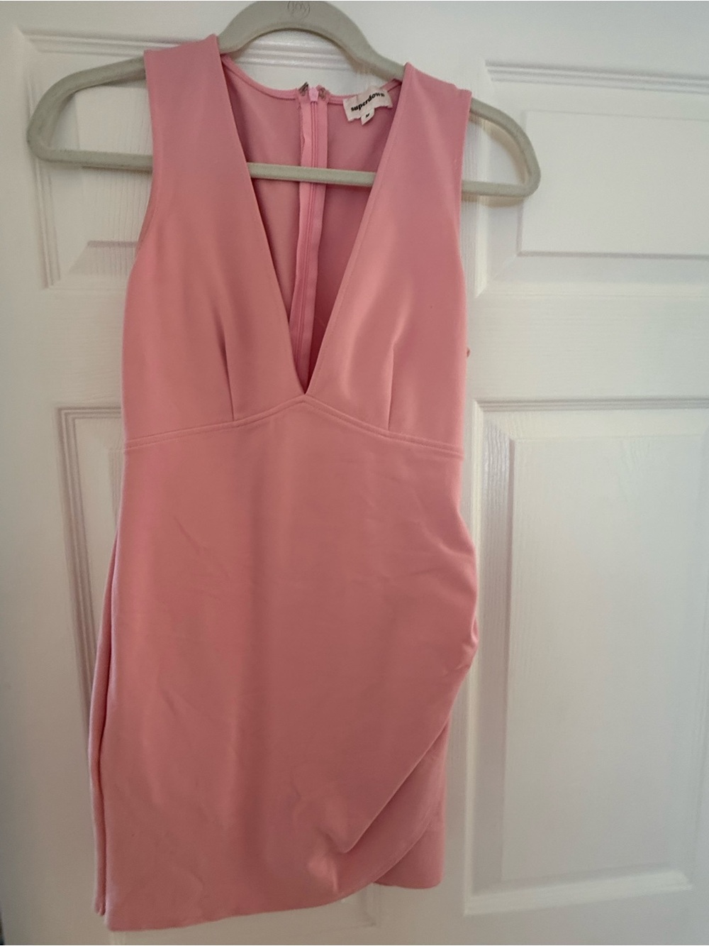 superdown Pink Plunge V-Neck Mini Dress